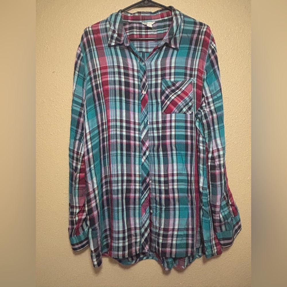 Cato Multicolor Plaid Blouse